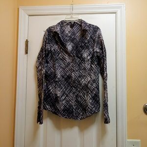 Ann Taylor Women's Blouse Size 6 Black White